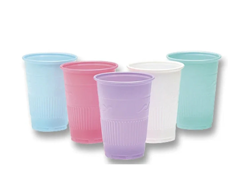 Unitary Plastic Cups Ribbed Design 5OZ case of 1000 - fits in 50 cup dispensers, easy dispensing. Rolled lip for patient comfort