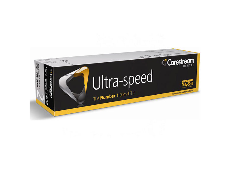 Carestream (Kodak) Ultra-speed DF-57 #2 Periapical Dental X-Ray Film in a 2-Film Super Poly-Soft 100PCS