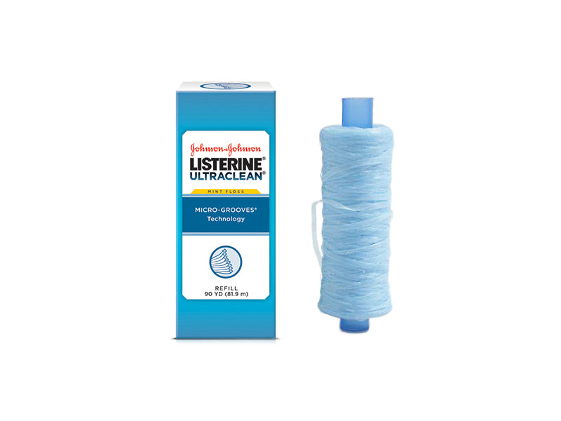 Listerine Ultraclean mint floss shred-resistant dental floss 90 yard