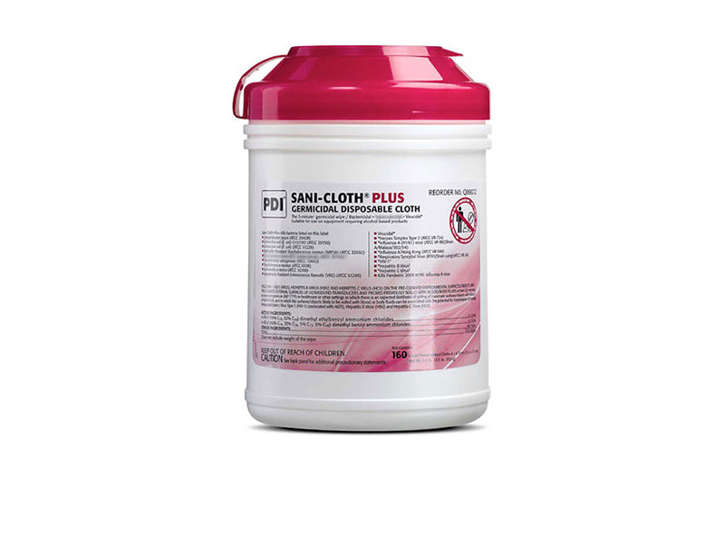 PDI Sani-Cloth Plus Large Wipes Disinfectant 6" x 6.75" 160 WIPES/Canister