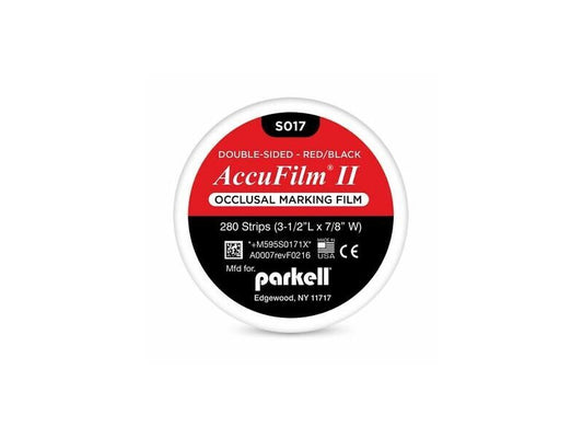 Parkell Accu Film ll Articulating film Double-sided .0008" (21 microns 3-1/2" x 7/8") – 280STRIPS