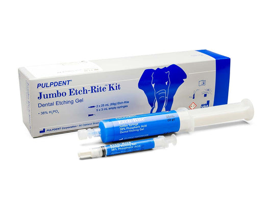 Pulpdent Etch-Rite Jumbo Syringe Refill - 38% Phosphoric Acid Etching Gel - 2 x 25 ml Syringe