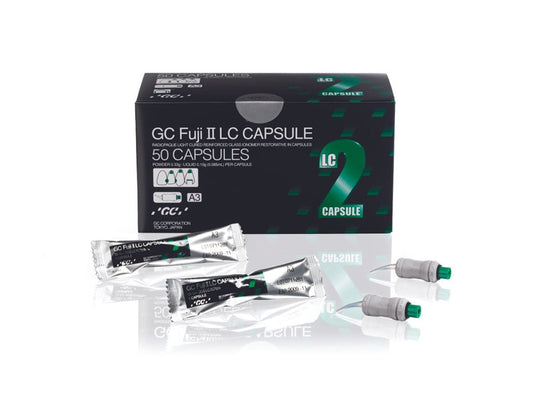 GC Fuji II LC Capsules Light-Cure Resin Reinforced Glass Ionomer Restorative 50 CAPSULES