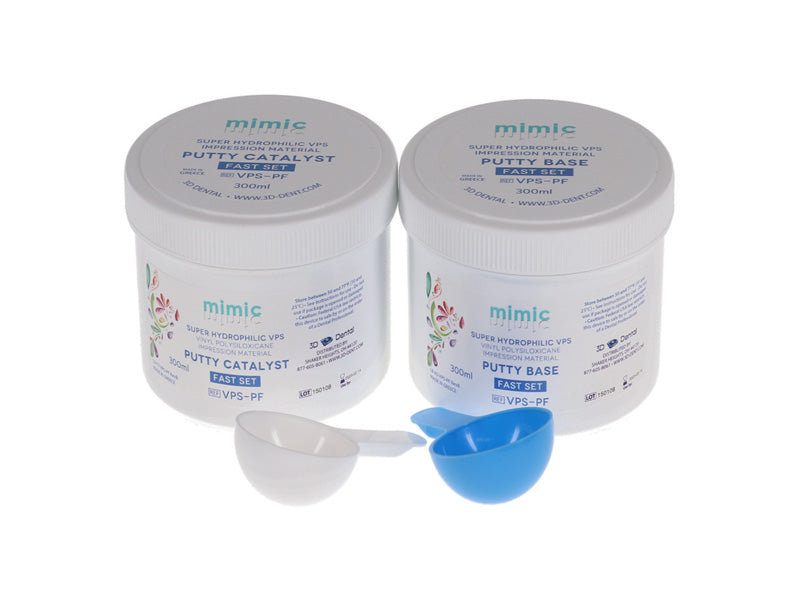 3D Dental Mimic VPS Putty Impression Material 300ML Each Base & Catalyst