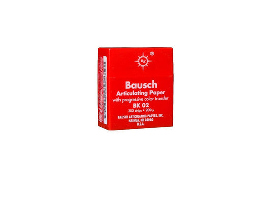 Bausch .008" (200 microns) Red Articulating Paper Strips, Dispenser BK02 300 Strips in Plastic Dispenser