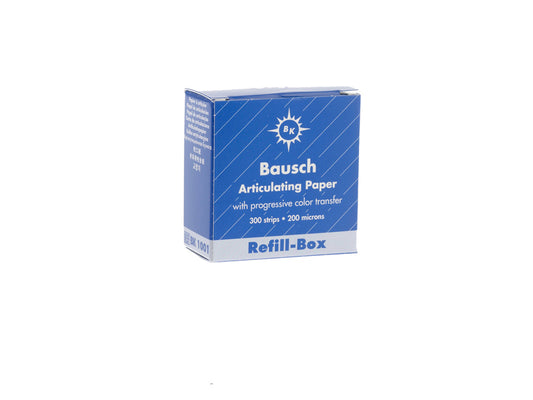 Bausch .008" (200 microns) Blue Articulating Paper Strips, BK1001 300 Strips Refill Box