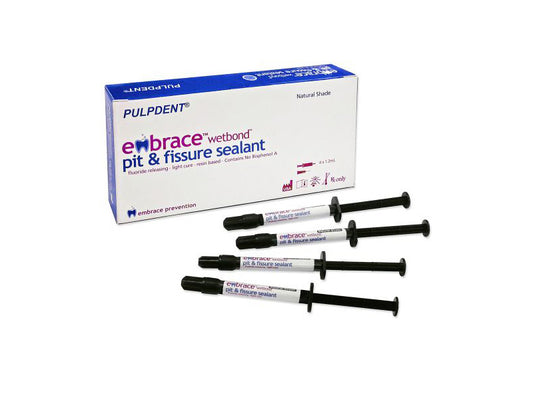 Pulpdent Embrace Pit & Fissure Sealant Kit 4 x 1.2 ML syringe & 20 applicator tips