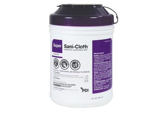 PDI Super Sani-Cloth Plus Large Wipes Disinfectant 6" x 6.75" 160WIPES/Canister